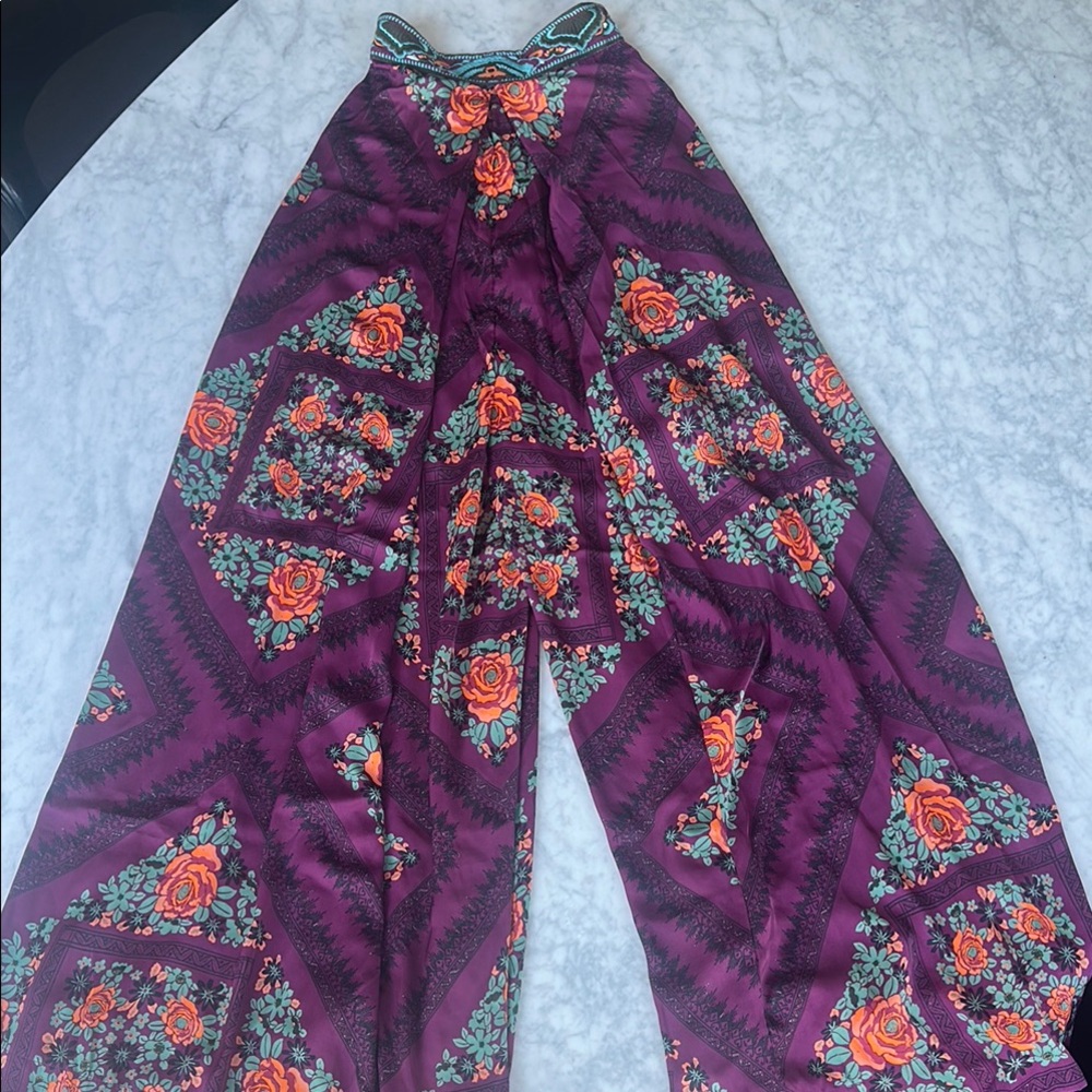 Free People Serendipity Floral Plum Women's jumpsuit XS NWT